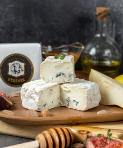 Queijo Artesanal de Casca Florida e Veios Azuis de Leite de Cabra  - Peça 220G